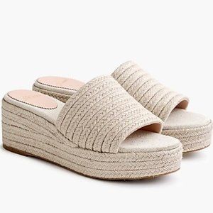 JCREW Espadrilles Platform Slides